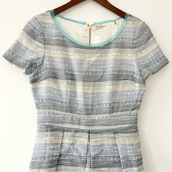 Elie Tahari Glenda Tweed Lace Cocktail Dress White Blue Green Lined Layered US 6 - Picture 4 of 12